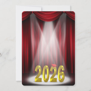 Red & Gold 2025 Abschluss in Spotlight Einladung