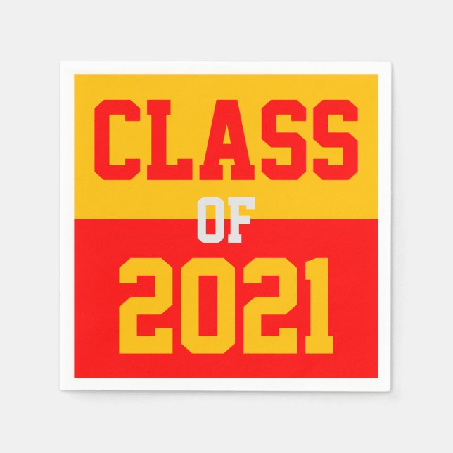 Red & Gold Abschluss Class 2024 Serviette (Vorderseite)