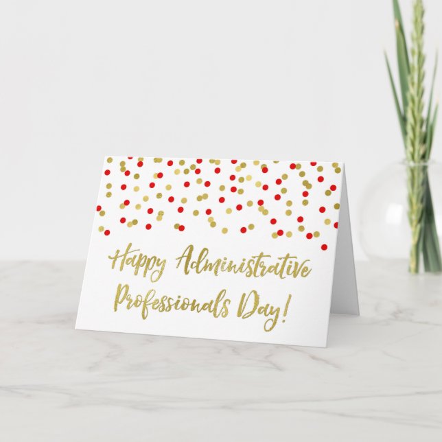 Red Gold Administrative Professionals Day Card Karte (Vorderseite)