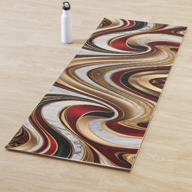 Red Gold and White Marble Swirls Yogamatte (Beispiel)