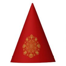 Red & Gold Arabisch inspiriert Party-Hut