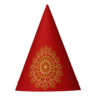 Red & Gold Arabisch inspiriert Party-Hut Partyhütchen