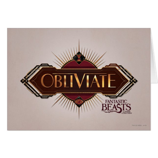 Red & Gold Art Deco Obliviate Spell (Devant horizontal)