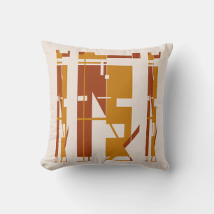 Red Gold auf Beige Südwest Tribal Art Mosaik Kissen