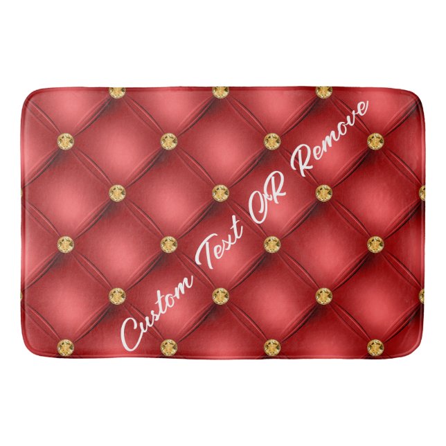 Red Gold Bath Mat mit benutzerdefiniertem Text Badematte (Vorderseite)