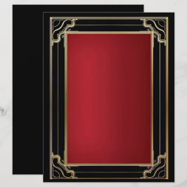 Red Gold Black Art Deco Luxus Briefbogen