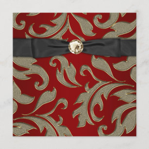 Red Gold Black Krawatte Black Party Einladung