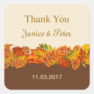 Red Gold Brown chute laisse Mariage Sticker