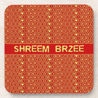 Red Gold Chant Shreem Brzee zieht Wohlstand an Getränkeuntersetzer