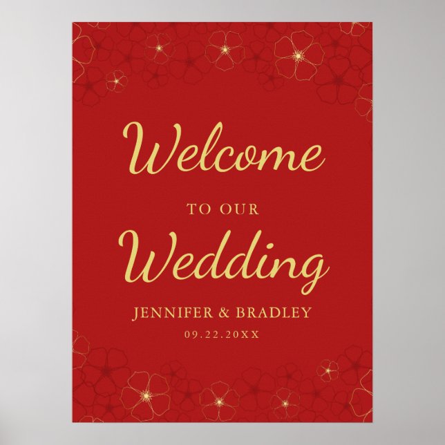 Red Gold Cheroms Begrüßungszeichen Poster (Vorne)