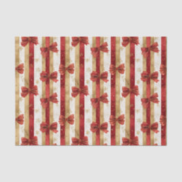 Red Gold Christmas Bows Seidenpapier
