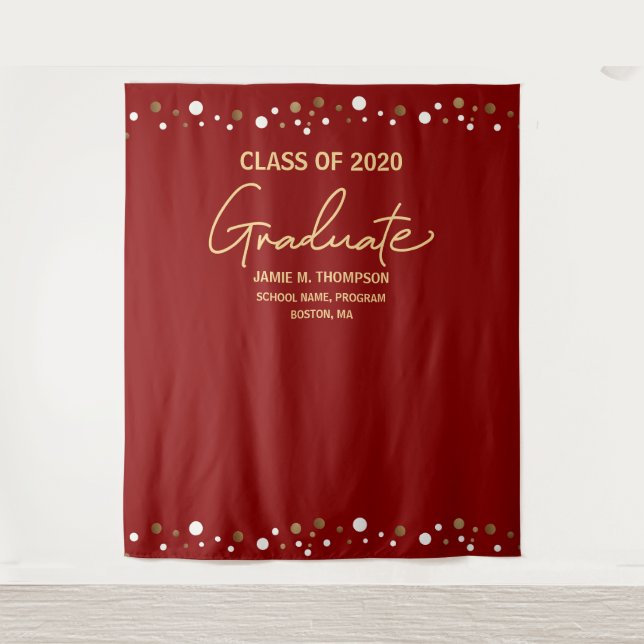 Red Gold Class 2020 Abschluss Wandteppich (Vorderseite)