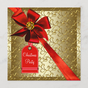 Red Gold Corporate Christmas Party Einladung
