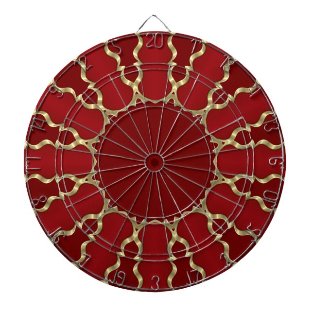 Red Gold Decorative Dartboard Dartscheibe (vorne)