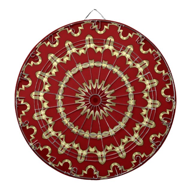 Red Gold Decorative Dartboard Dartscheibe (vorne)