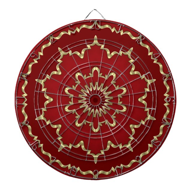 Red Gold Decorative Dartboard Dartscheibe (vorne)