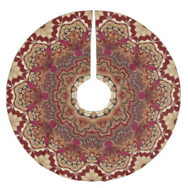 Red Gold Decorative Tree Skirt Polyester Weihnachtsbaumdecke