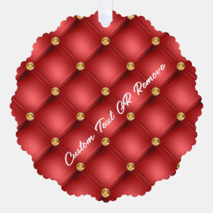 Red Gold Diamond Ihre Text Weihnachtsschmuckkarte Ornament Karte