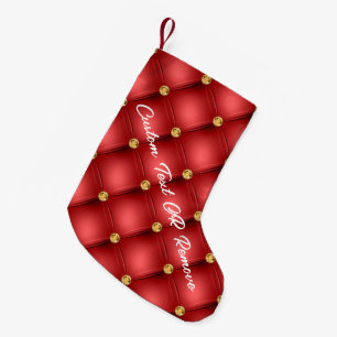 Red Gold Diamond Individuelle Name Weihnachtsfeier Kleiner Weihnachtsstrumpf