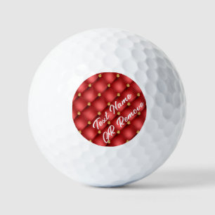 Red Gold Diamond Tufed Custom Text Golf Balls Golfball