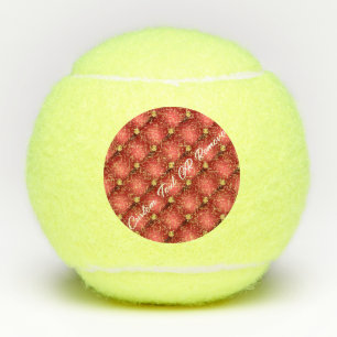 Red Gold Diamond Tufed Custom Text Tennis Balls Tennisbälle