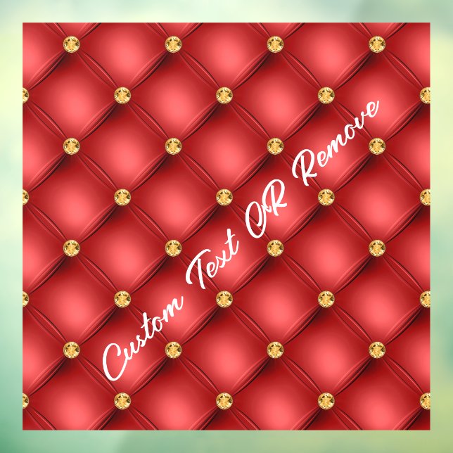 Red Gold Diamond Tufed Custom Text Window Cling Fensteraufkleber (Blatt 3)