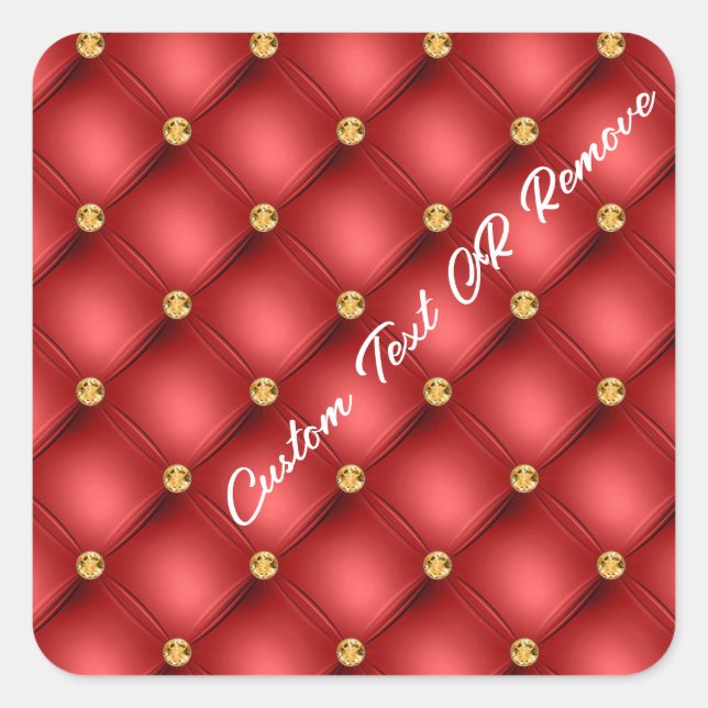 Red Gold Diamond Tufted Aufkleber mit benutzerdefi (Vorderseite)