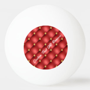 Red Gold Diamond Tufted Custom Text Ping Pong Ball Tischtennisball
