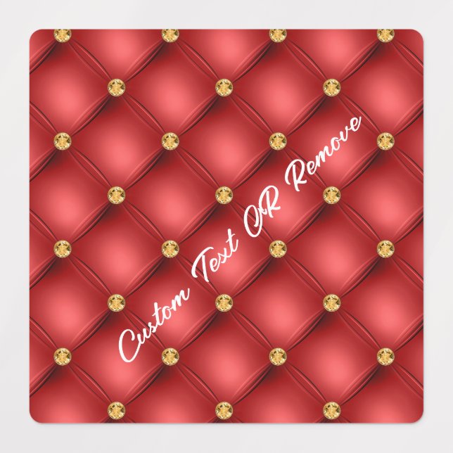 Red Gold Diamonds Tufted Stickers mit benutzerdefi Etiketten (Design 1)