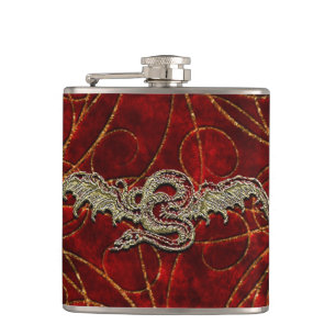 Red Gold Dragon Flachmann