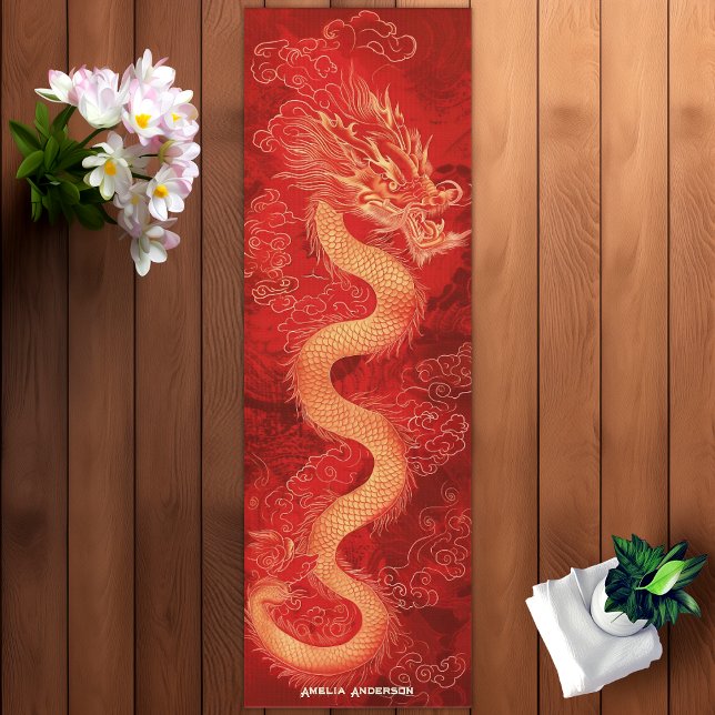 Red & Gold Dragon Yogamatte (Red & Gold Dragon Yoga Mat)