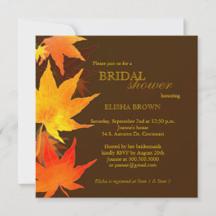 Red Gold Fall Maple Brautparty Einladung
