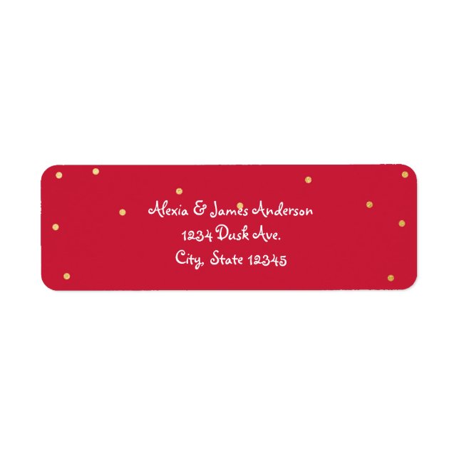 Red & Gold Foil Elegant Étiquettes d'invitation de (Devant)