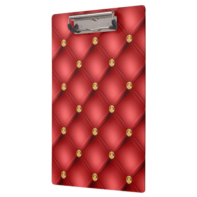 Red Gold Gemstone Tuft Clipboard Klemmbrett (Links)