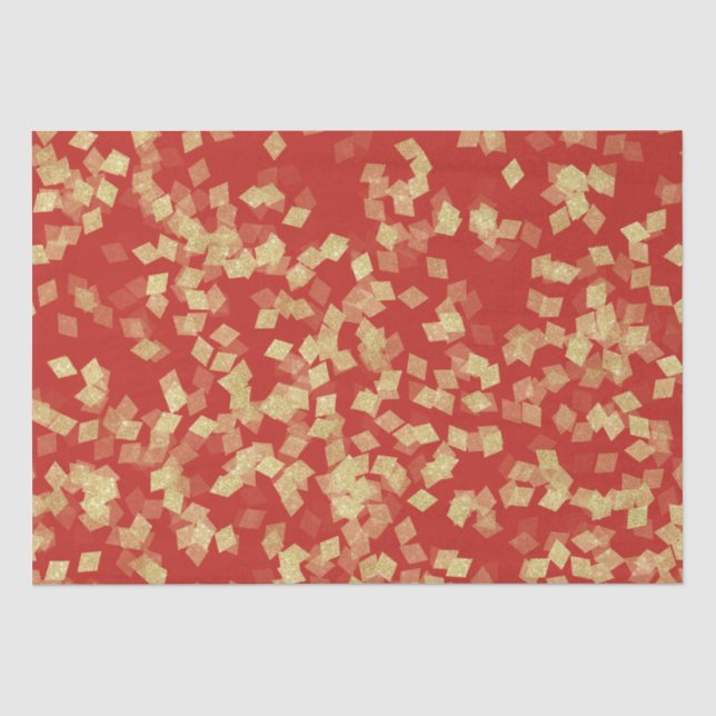 Red Gold Glam Birthday Seidenpapier (Vorderseite)