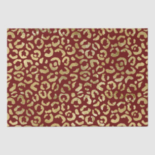 Red Gold Glam Leopard Print Seidenpapier