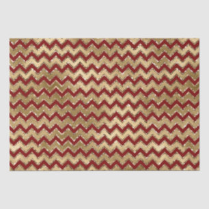 Red Gold Glam Zigzag Streifen Weihnachten Seidenpapier
