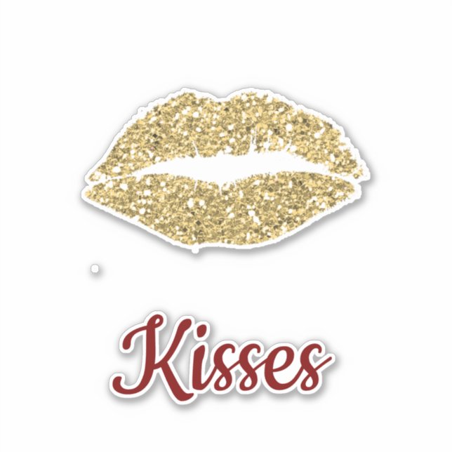 Red Gold Glitzer Livio Kokett Kiss Aufkleber (Vorderseite)