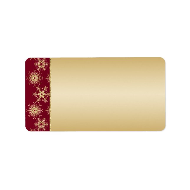 Red, Gold Glitzer Snowflakes Adressenaufkleber - L Adressaufkleber (Vorne)