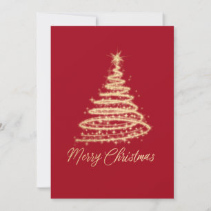 Red Gold Glitzer Sparkle Weihnachtsbaum Feiertagskarte