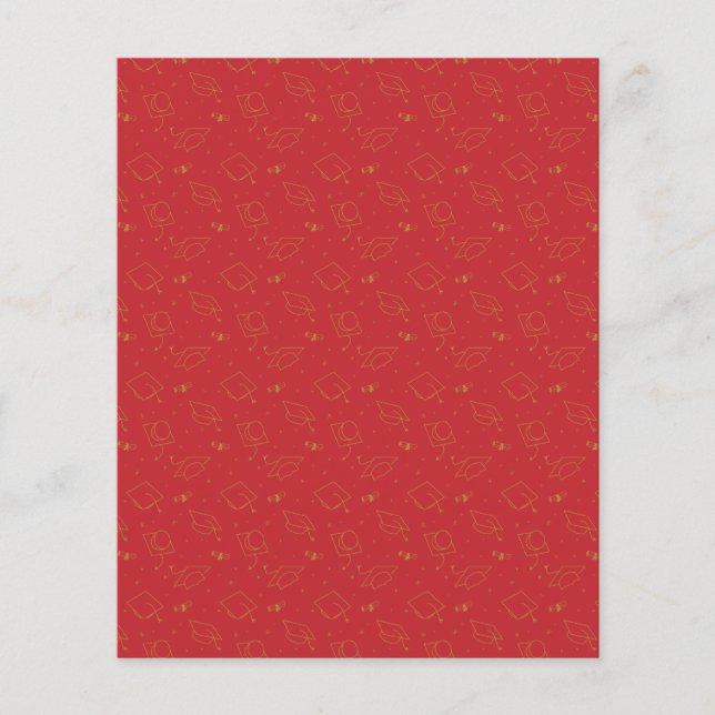 Red & Gold Graduation Cap Toss Scrapbook Paper (Vorderseite)