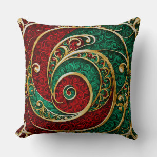 Red Gold Green Christmas Throw Kissen