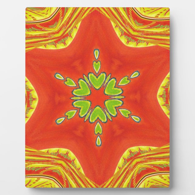 Red Gold Green Mandala Kunstdruckerei Fotoplatte (Vorderseite)