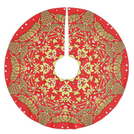 Red Gold Holiday Weihnachtsrock Polyester Weihnachtsbaumdecke