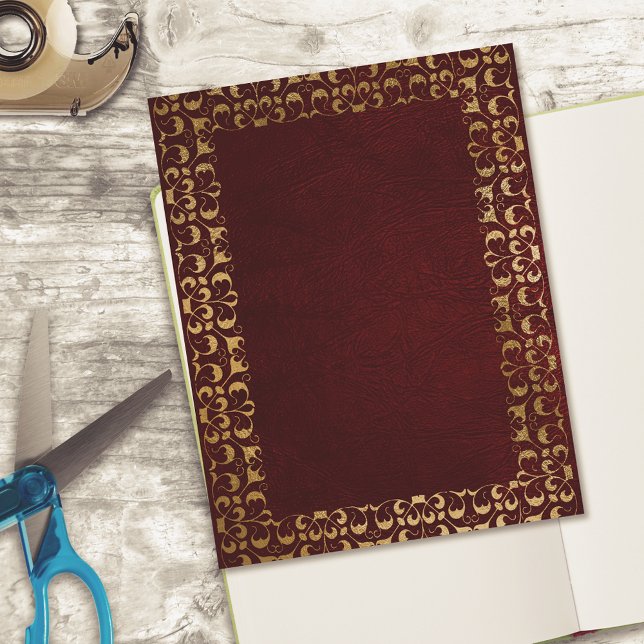 Red Gold Imitate Leather Scrapbook Cardstock (Von Creator hochgeladen)