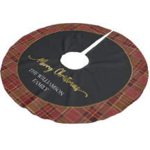 Red Gold Kariert Weihnachten Tartan Brushed Polyes