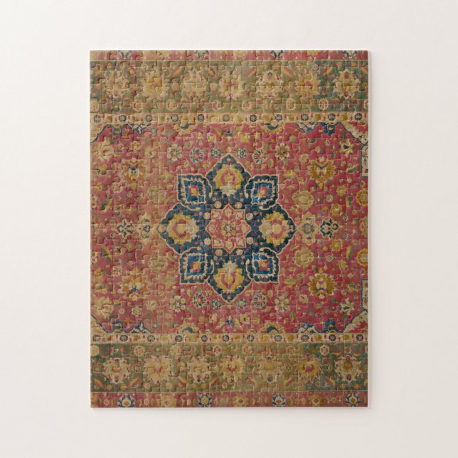 Red Gold Kashan Tepet Rug Persian Asian (Vertikal)