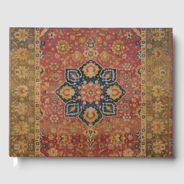 Red Gold Kashan Tepet Rug Persian Asian Gästebuch (Vorderseite)