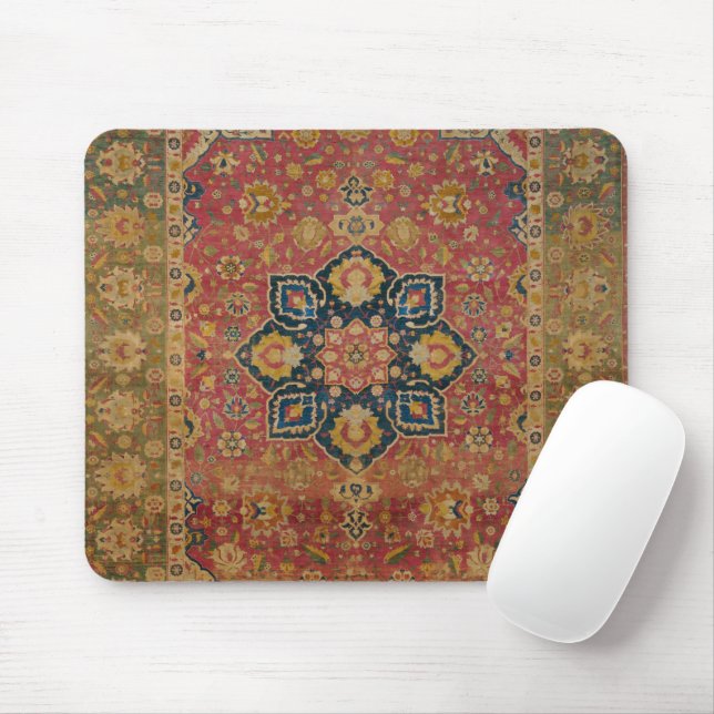 Red Gold Kashan Tepet Rug Persian Asian Mousepad (Mit Mouse)