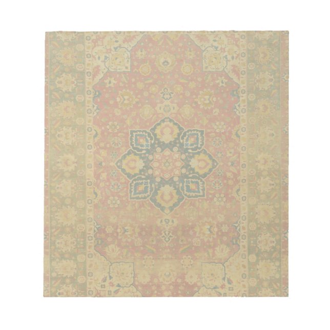 Red Gold Kashan Tepet Rug Persian Asian Notizblock (Vorderseite)